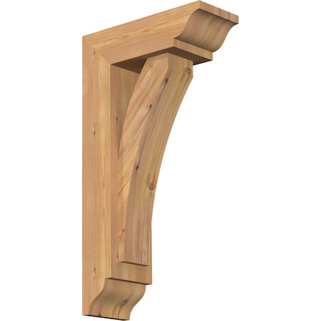 Ekena Millwork Thorton Traditional Smooth Bracket w/ Offset Brace, Western Red Cedar, 5 1/2"W x 14"D x 26"H BKT0604X14X26THR01SWR